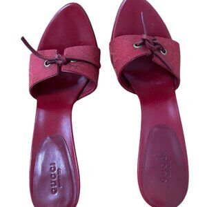 GUCCI RED STILETTO SANDALS SIZE 8 1/2 B